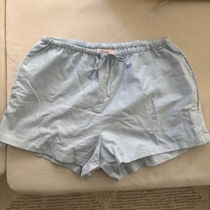 Light Blue linen blend Shorts